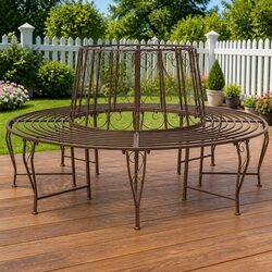 Compact Round Tree Bench for 8 People—Easy Assembly!