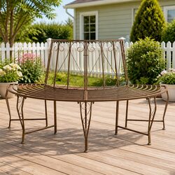 Compact and Stylish 4-Seater Tree Bench for Outdoors