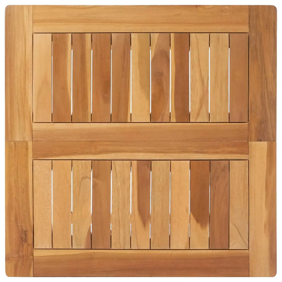 Bar Table Brown 60x60x105cm Solid Teak Slatted Top Footrest Outdoor