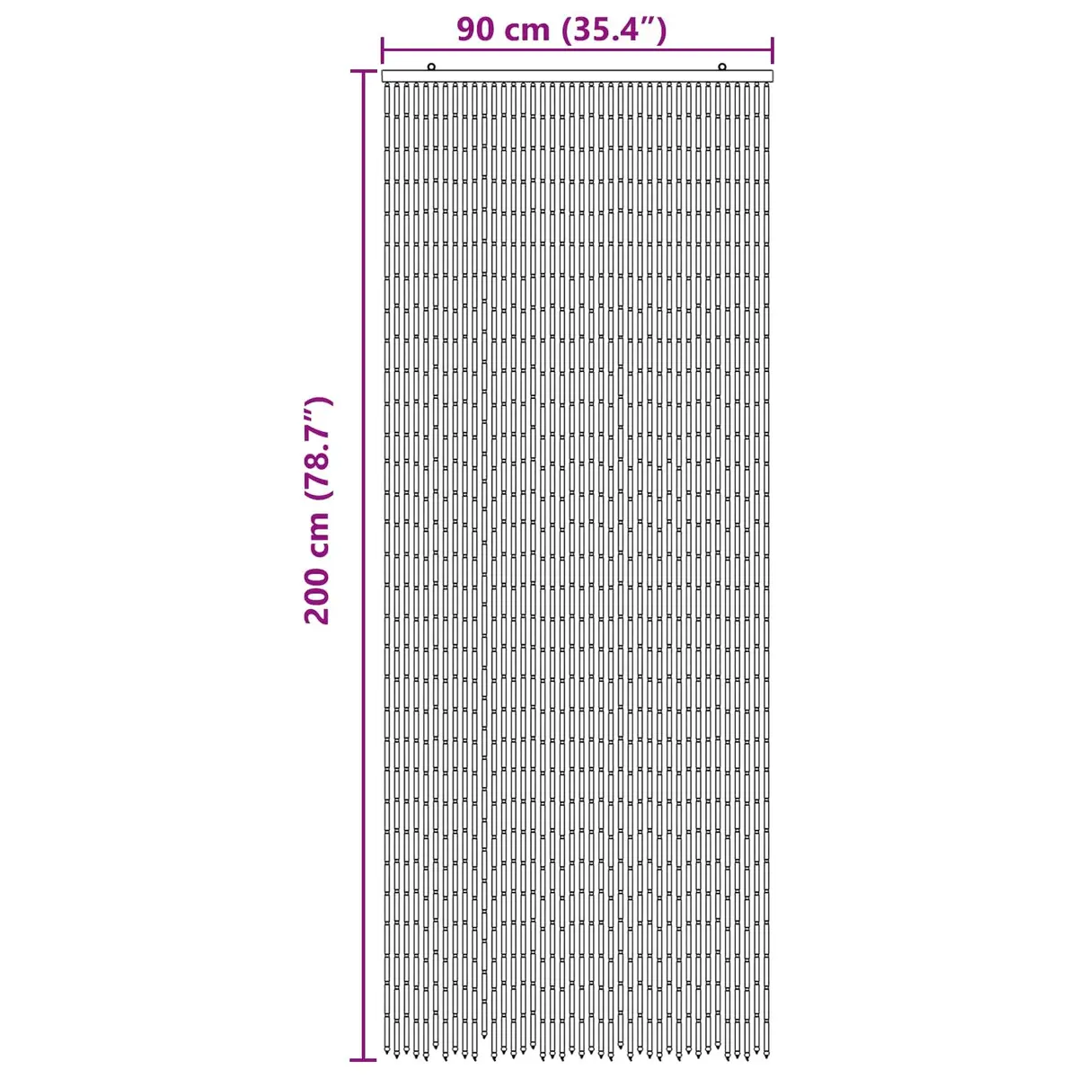 Bamboo Insect Door Curtain Multicolour 90x200cm Flexible Screen for Indoor Outdoor Use