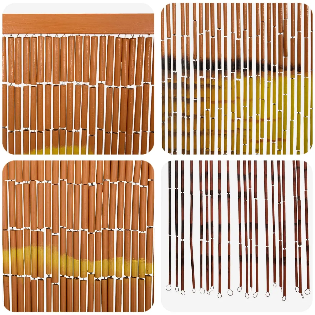 Insect Door Curtain Multicolour 200 x 90 cm Bamboo Natural Window Screen