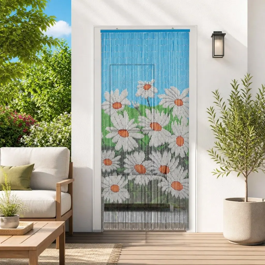 Insect Door Curtain Multicolour 200 x 90 cm Bamboo Window Screen Divider