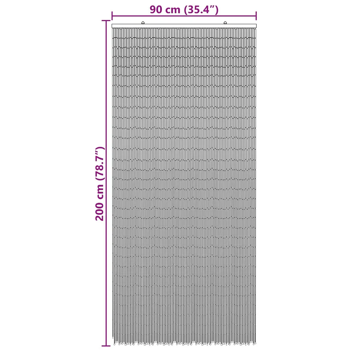 Insect Door Curtain Multicolour 200 x 90 cm Bamboo Window Screen Divider