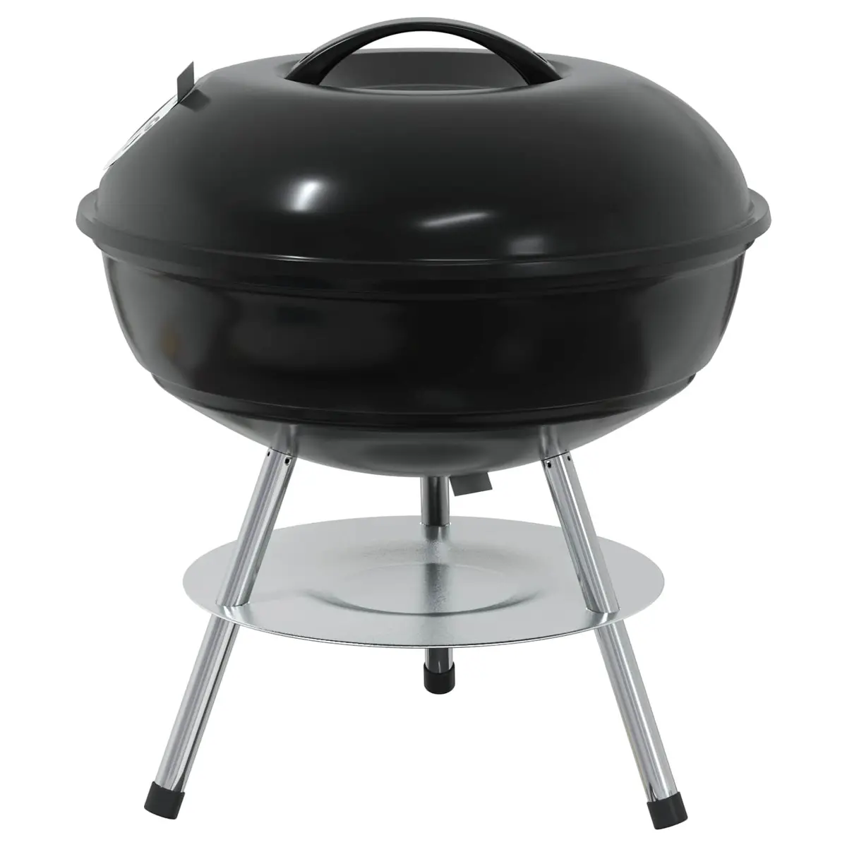 Charcoal Grill Black 36.5cm Compact Outdoor Cooking with Air Vent and Ash Basin
