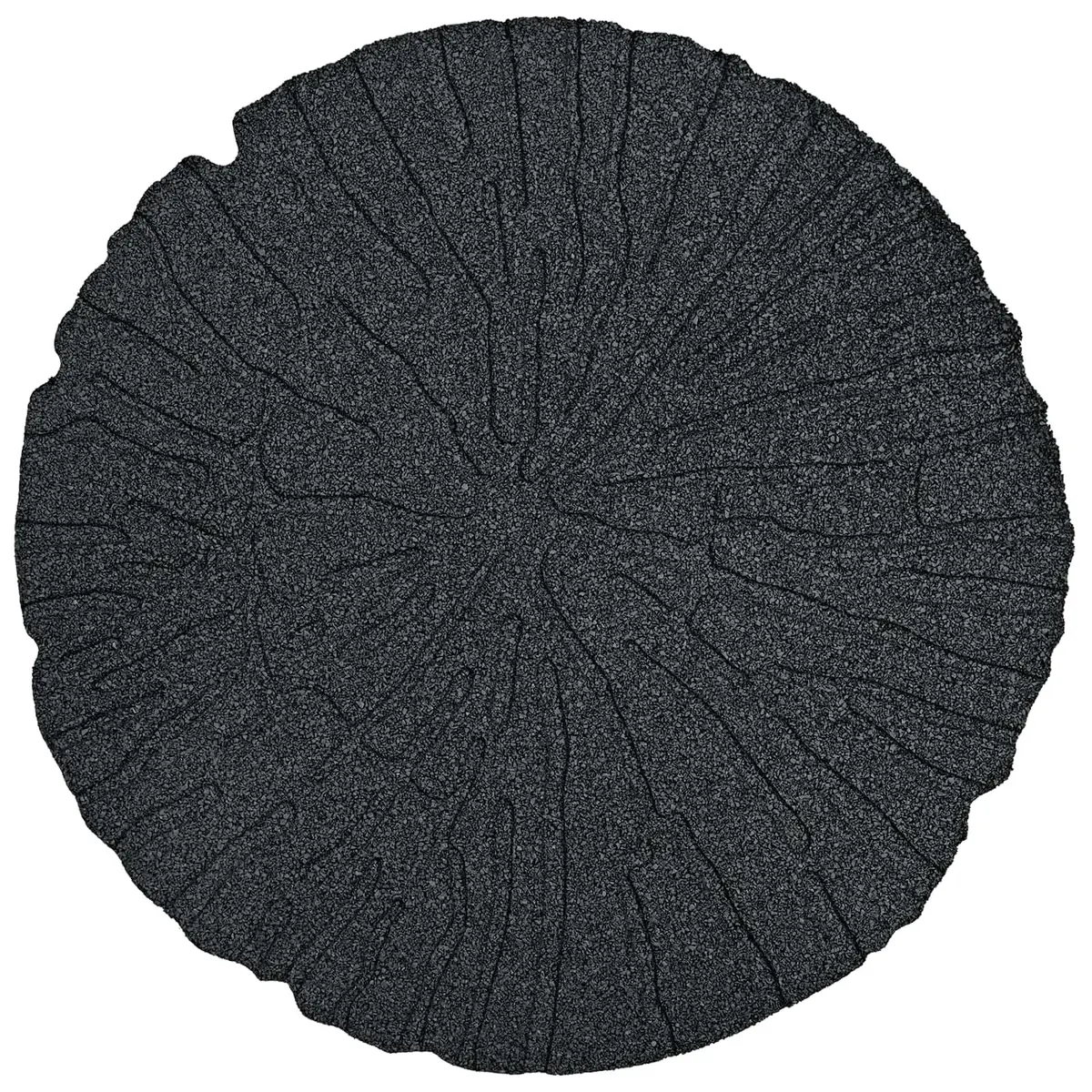 Stepping Stone Black Ø 45 cm 1.8 cm Rubber Durable Slip-Resistant Garden Outdoor Path Walkway 6 Piece