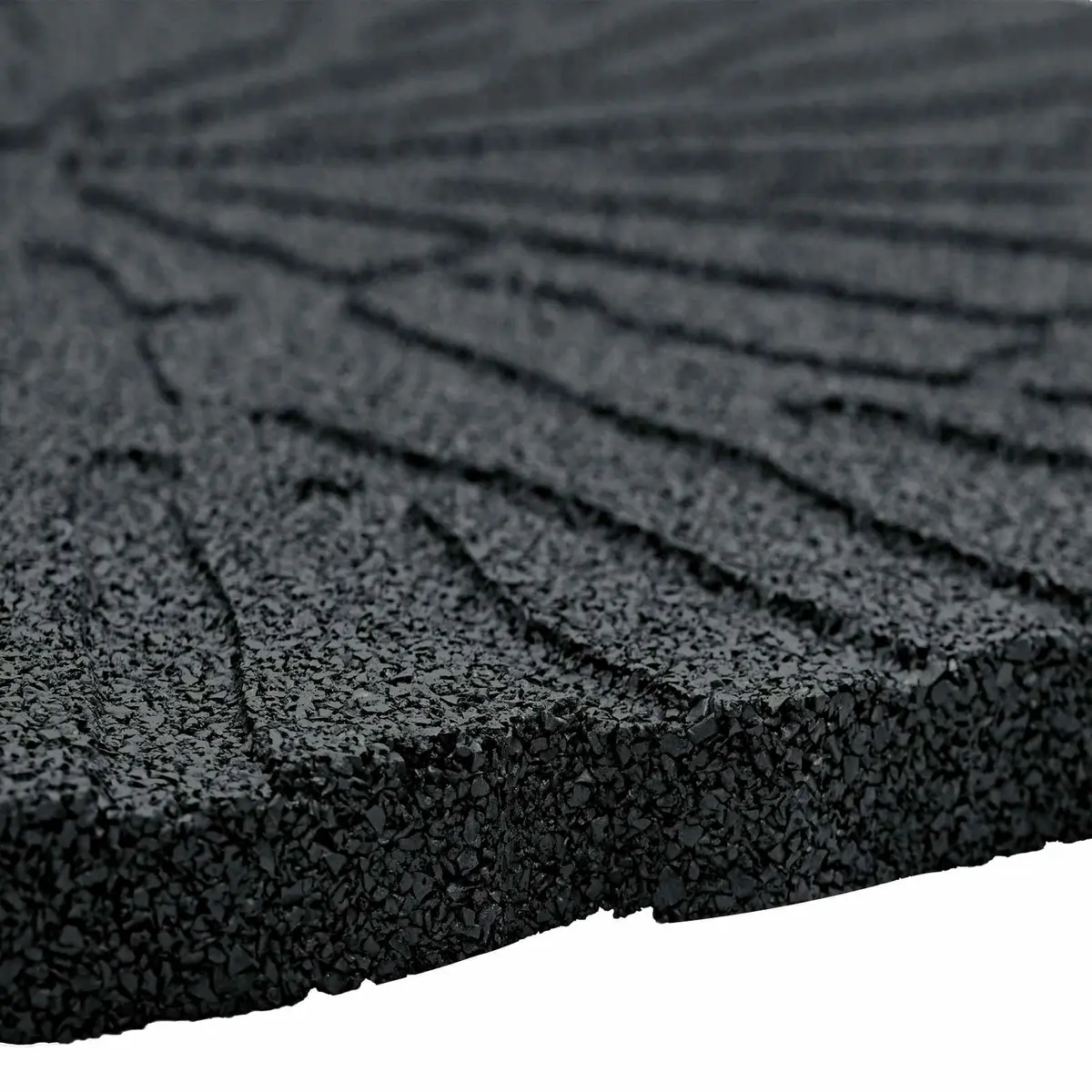 Stepping Stone Black Ø 45 cm 1.8 cm Rubber Durable Slip-Resistant Garden Outdoor Path Walkway 6 Piece