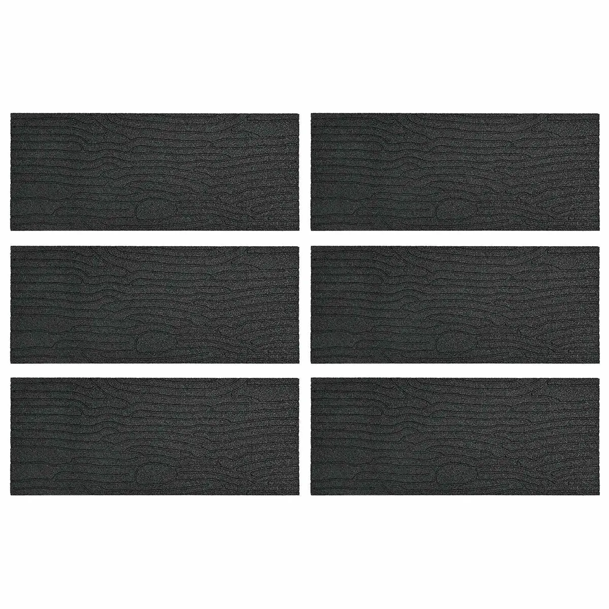 Stepping Stone Black 60.5 x 25 x 2 cm Slip-Resistant Outdoor Garden Pathway 6 Piece