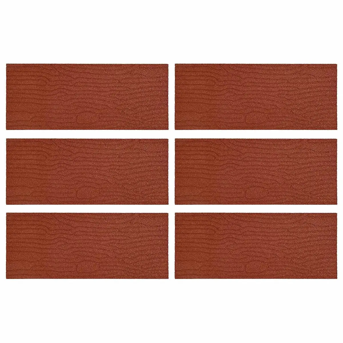 Rubber Stepping Stones Red 6 Piece Slip Resistant Garden Pathway Outdoor Decor