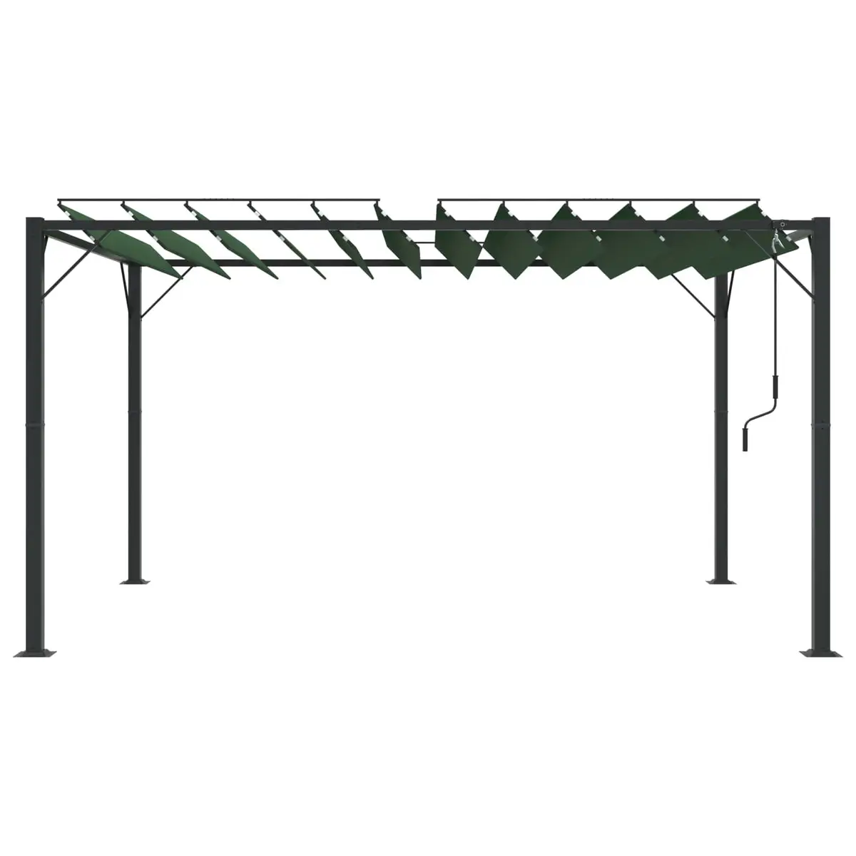 Gazebo Green 3 x 4 m Adjustable Louvered Roof Outdoor Garden Patio Canopy
