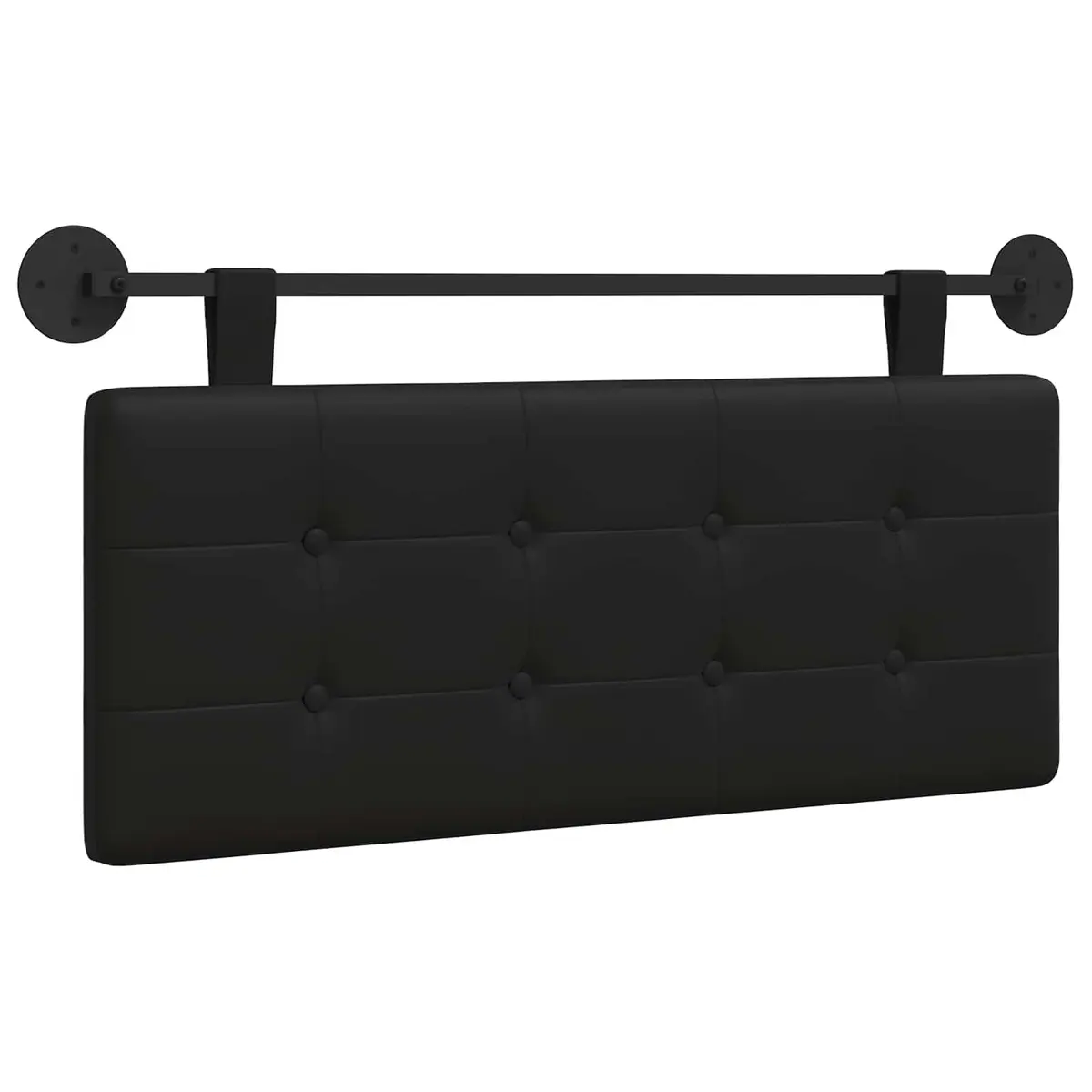 Hanging Headboard Black Modern Wall-Mounted Bedroom Backrest Padded Upholstery