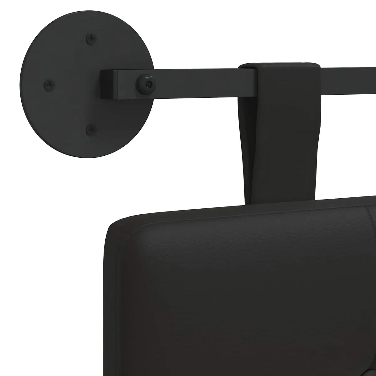 Hanging Headboard Black Modern Wall-Mounted Bedroom Backrest Padded Upholstery