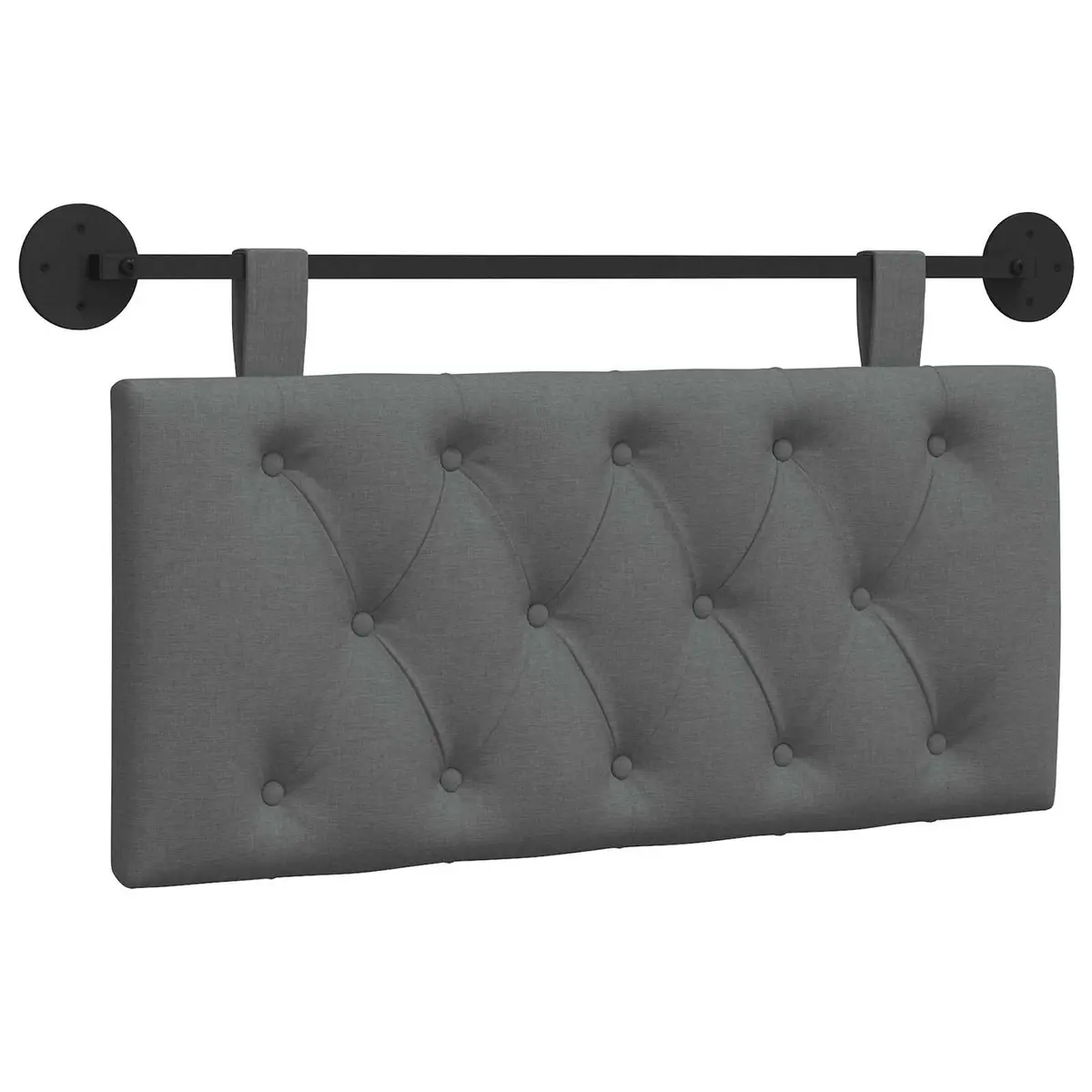 Hanging Headboard Wall-Mounted Bedroom Furniture Grey Fabric Upholstered