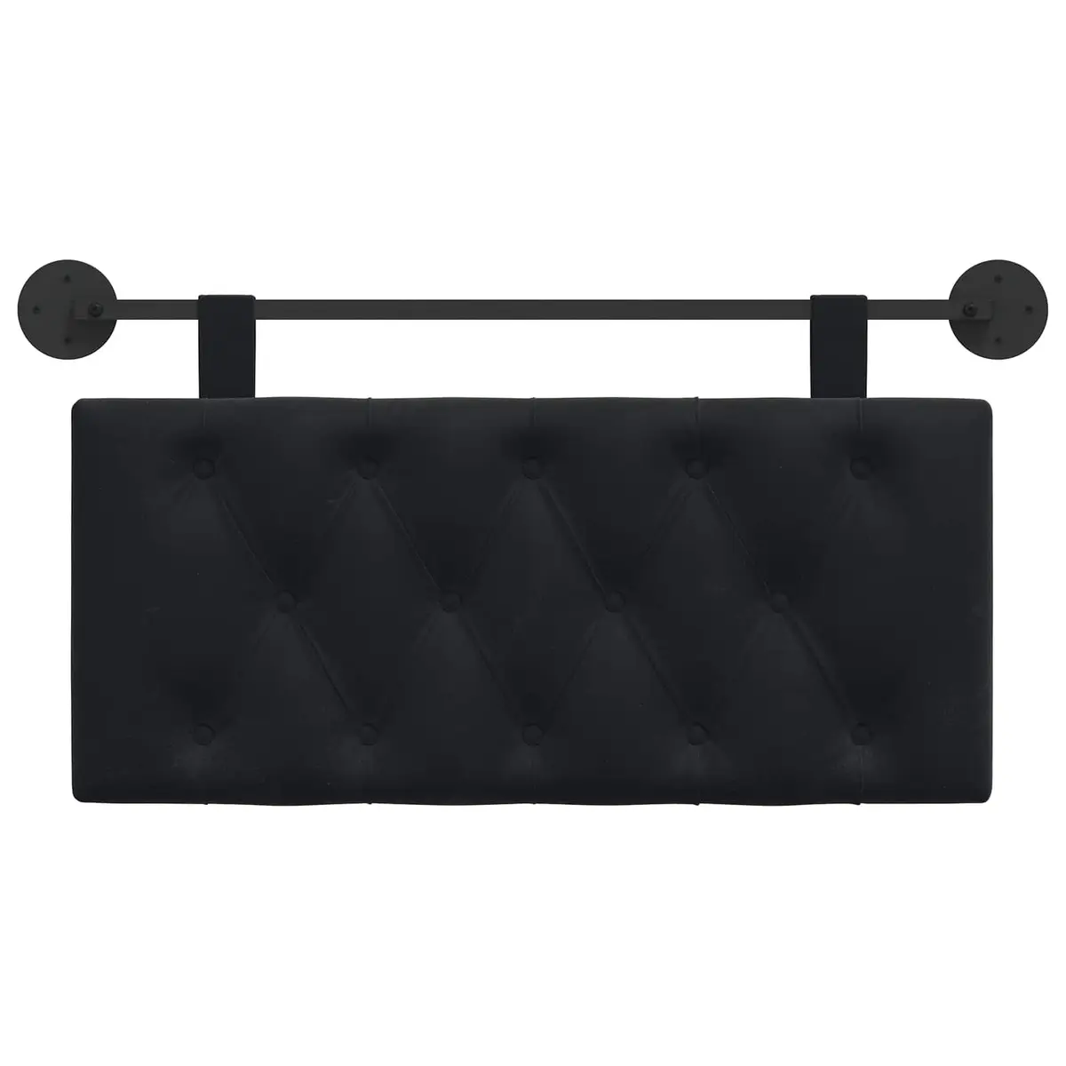 Hanging Headboard with LED Light Button Tufted Velvet Modern Bedroom Wall Mount
