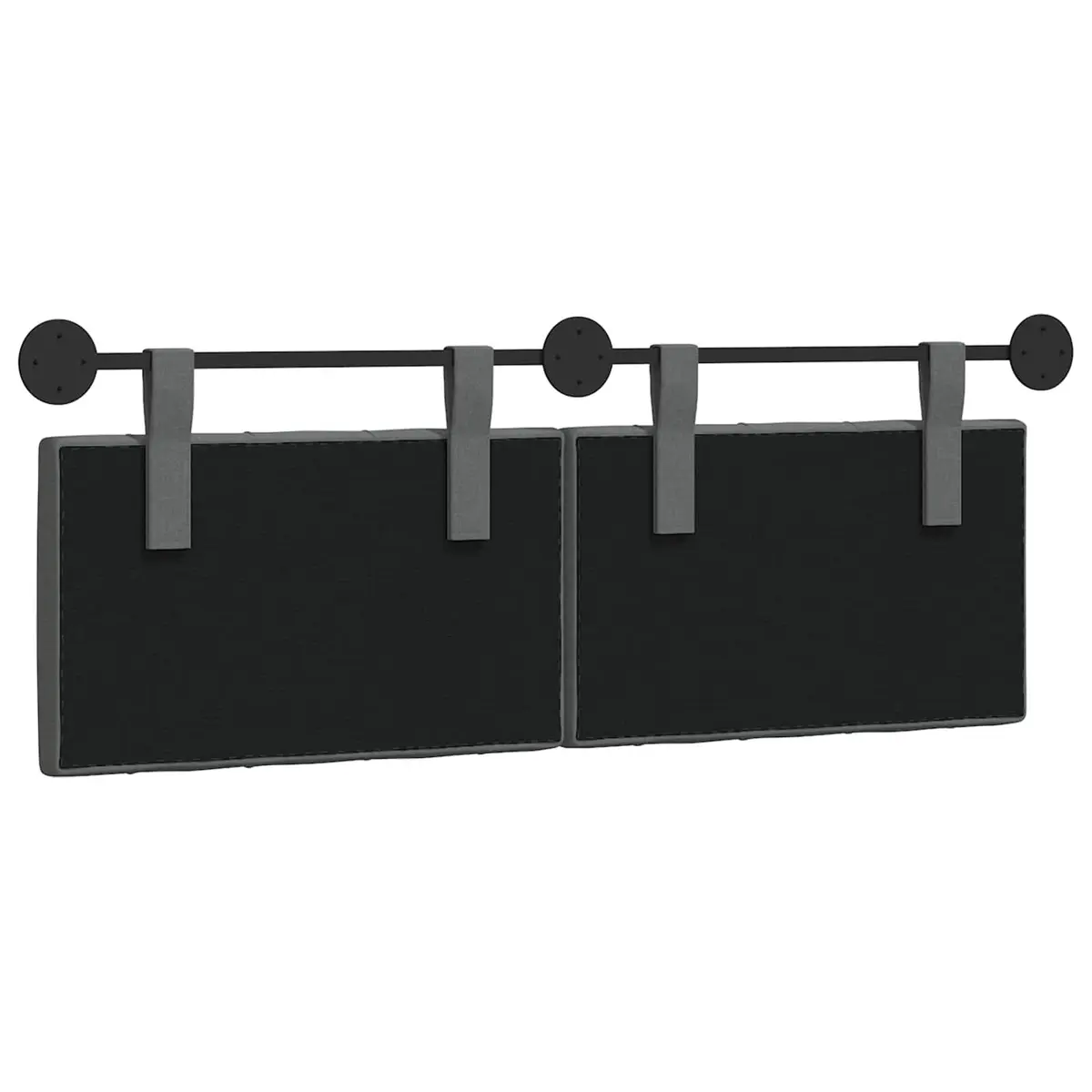 Hanging Headboard Wall-Mounted Bedroom Living Room Dark Grey Fabric Button