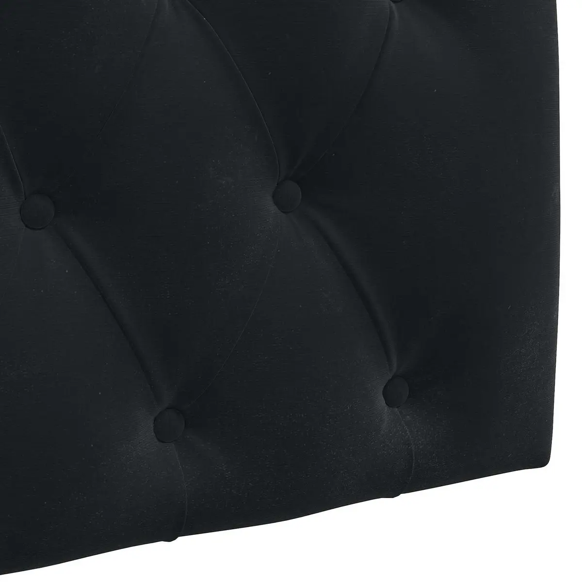 Hanging Headboard with LED Light Modern Black Velvet Button Tufted Wall Mount
