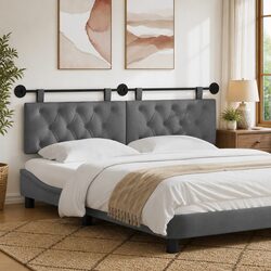 Hanging Headboard Wall-Mounted Bedroom Living Room Upholstered Button-Tufted