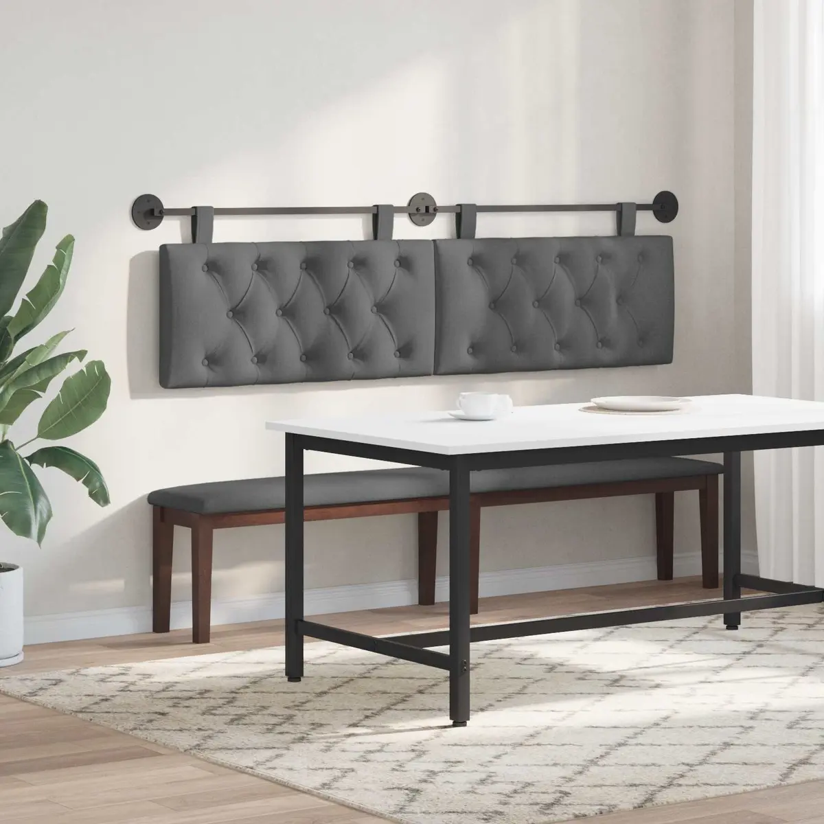 Hanging Headboard Wall-Mounted Bedroom Living Room Upholstered Button-Tufted