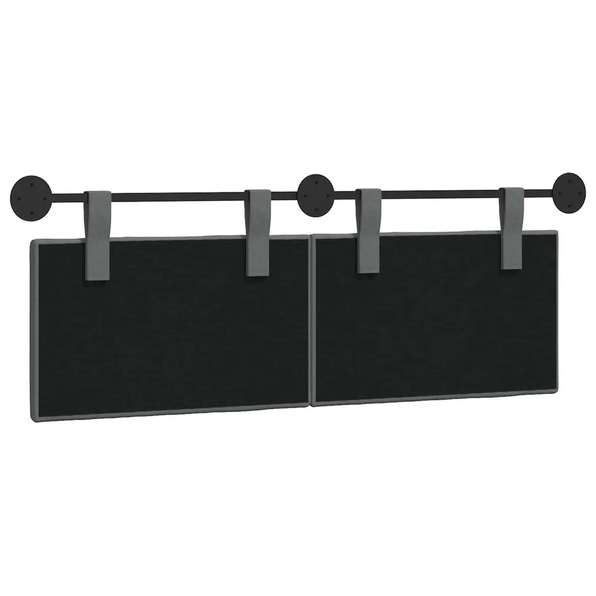 Hanging Headboard Fabric Dark Grey Upholstered Wall-Mounted Bedroom Decor