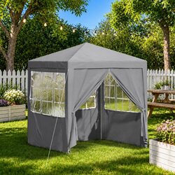 Compact and Sturdy Grey Party Tent Gazebo 200x200x240cm