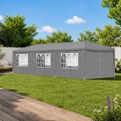 Party Tent Outdoor Garden Gazebo Canopy 900x300x255cm Grey Removable Panels