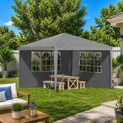 Compact Grey Party Tent Sidewall Panels 300 x 195 cm