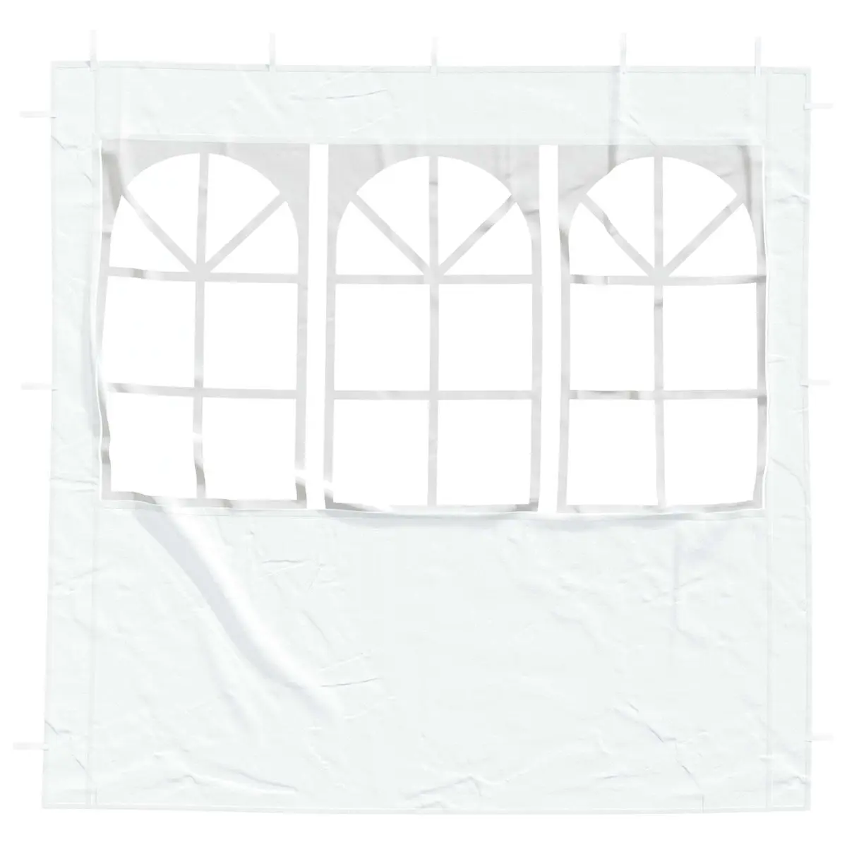 Party Tent Sidewall White 200 x 195 cm Weather-Resistant with Decorative Windows