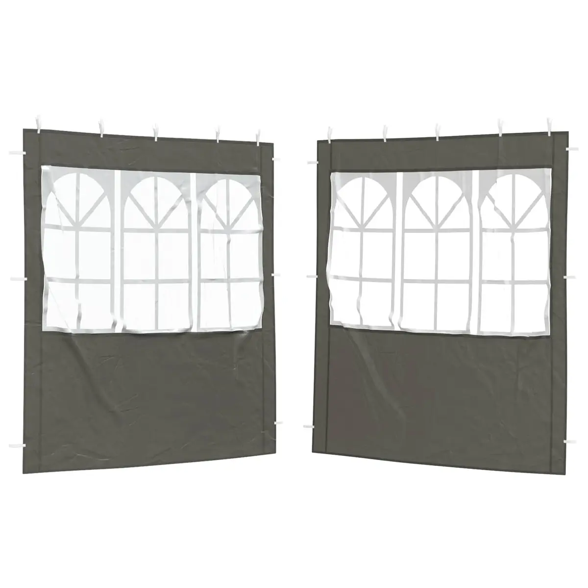 Party Tent Sidewall Anthracite 200 x 195 cm Weather Resistant PE Steel Outdoor Canopy