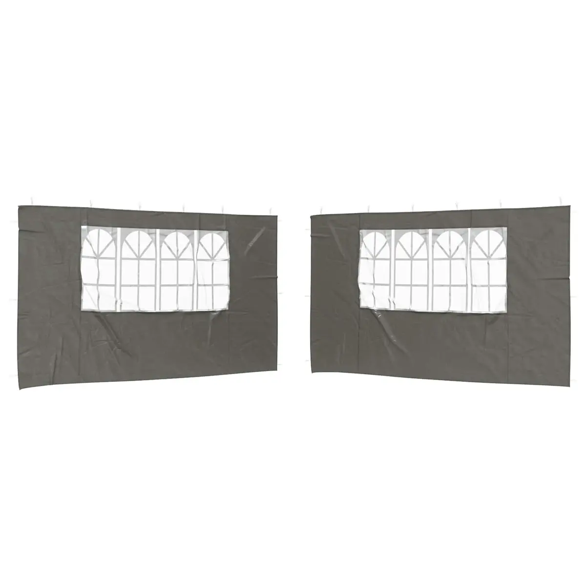 Party Tent Sidewall Anthracite 400 x 195 cm Durable Marquee Wall Panel with Window