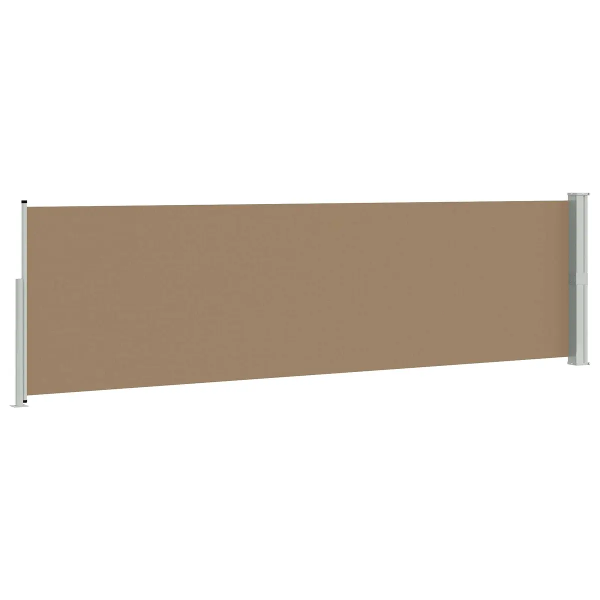 Retractable Side Awning Taupe 140 x 500 cm Polyester UV Resistant Water Resistant Garden Patio Shade Screen