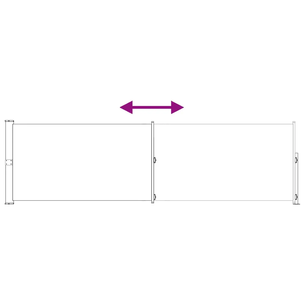Retractable Side Awning Taupe 140 x 500 cm Polyester UV Resistant Water Resistant Garden Patio Shade Screen
