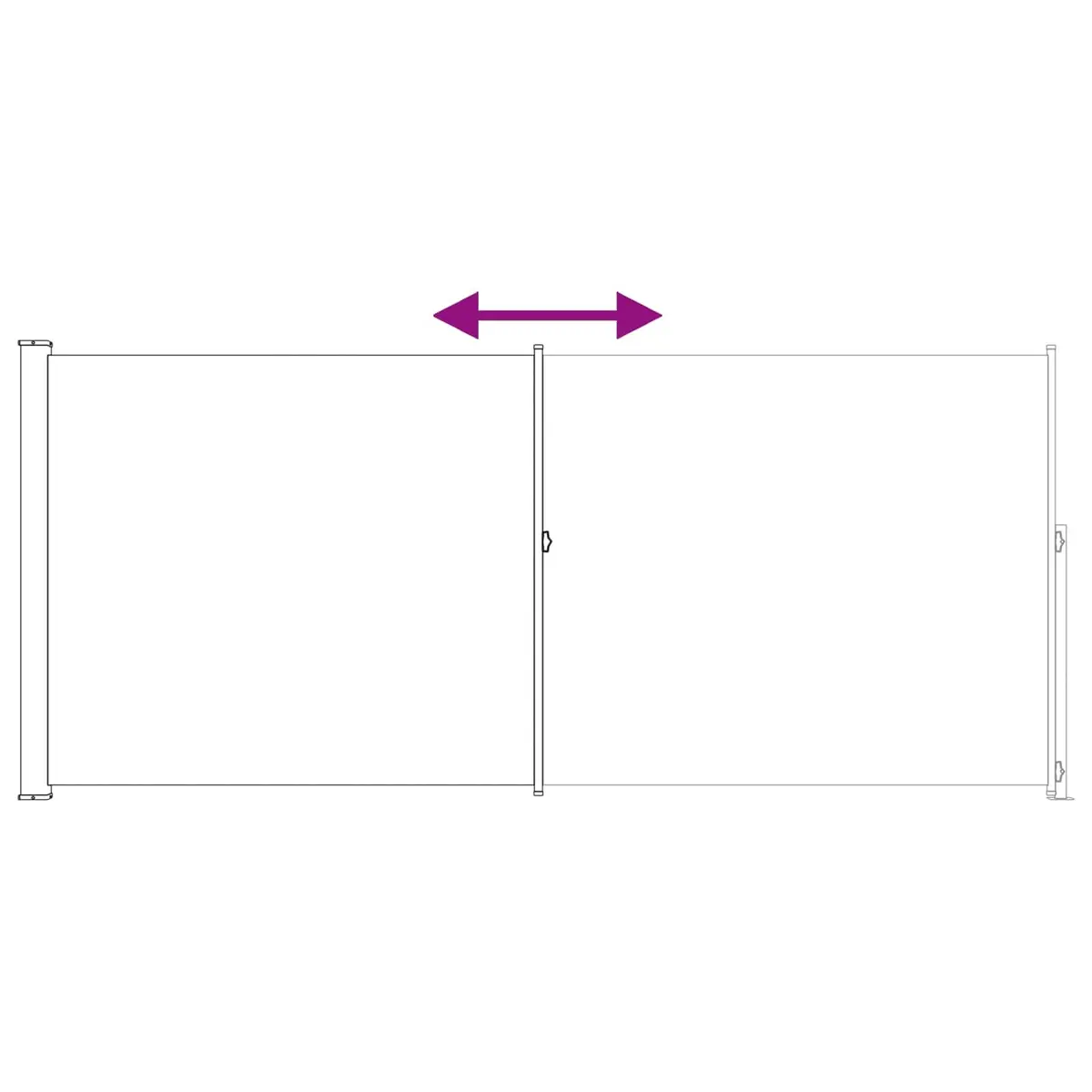 Retractable Side Awning Taupe 220 x 500 cm Flexible Shading Privacy Screen