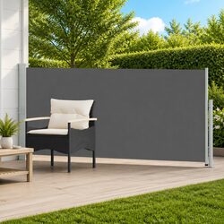 Retractable Side Awning 117 x 600 cm Outdoor Patio Garden Sunshade Polyester