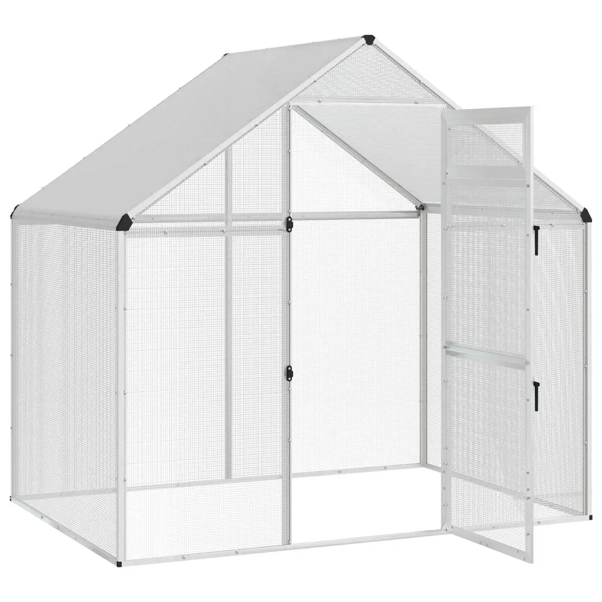 Bird Cage Silver Large Weatherproof Welded Wire Mesh Outdoor Garden Aviary