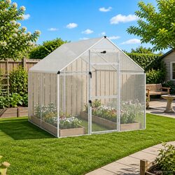 Bird Cage Silver 181.5 x 221 x 173.5 cm Outdoor Garden Welded Wire Mesh Aviary