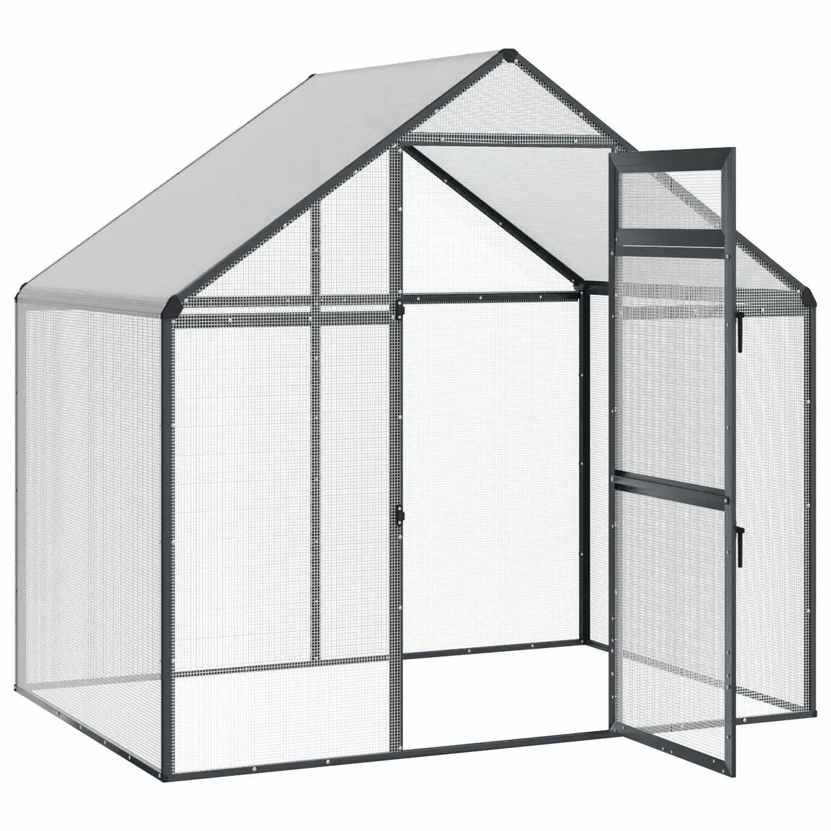 Bird Cage Anthracite Large Weatherproof Welded Wire Mesh Outdoor Garden Aviary