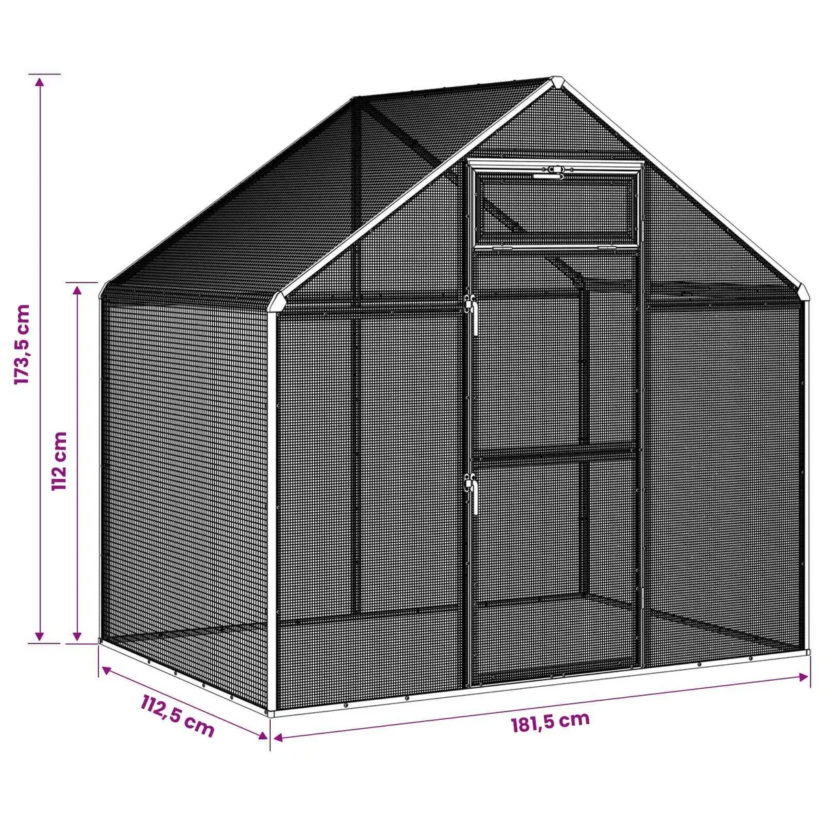 Bird Cage Anthracite Large Weatherproof Welded Wire Mesh Outdoor Garden Aviary