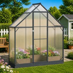 Garden Greenhouse Tunnel with Door Adjustable Height Outdoor Portable Frame