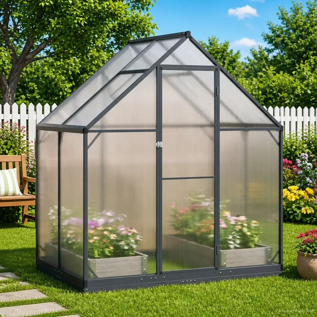 Garden Greenhouse Tunnel Anthracite Adjustable Height Weather Resistant