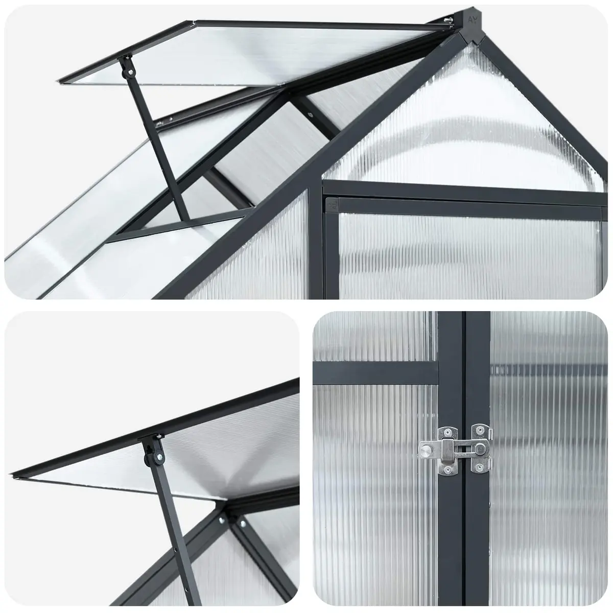 Garden Greenhouse Tunnel Anthracite Adjustable Height Weather Resistant
