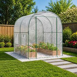 Compact and Efficient Garden Greenhouse with PVC Cover 160 x 200 x 192.5 cm