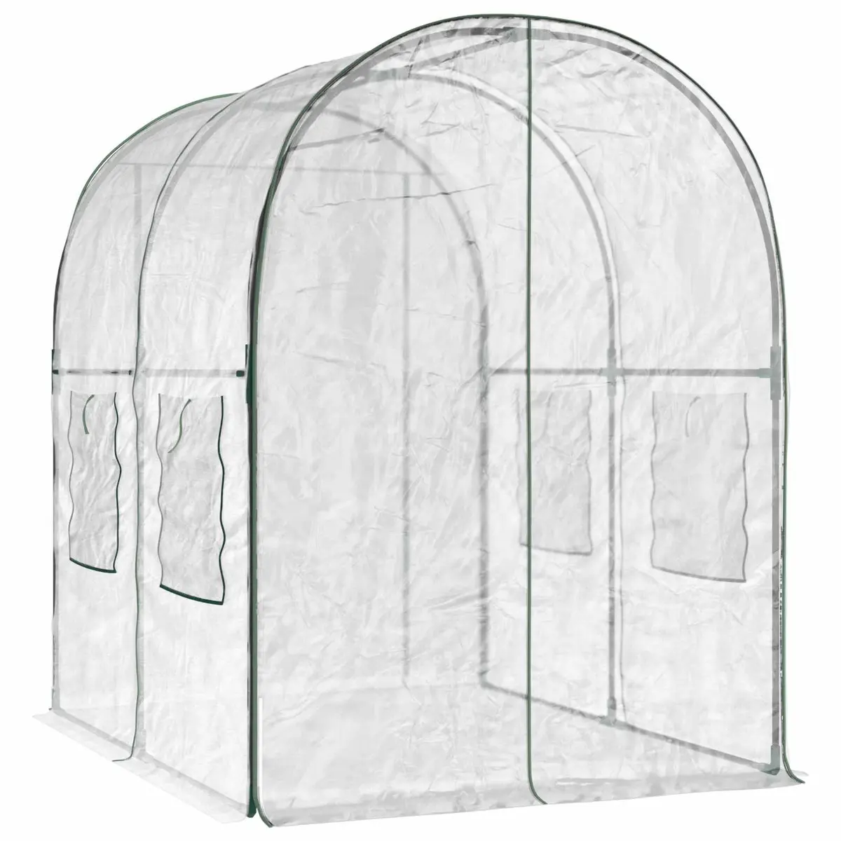 Garden Greenhouse Transparent PVC Frame 160 x 200 x 192.5 cm Portable Outdoor Weather-resistant
