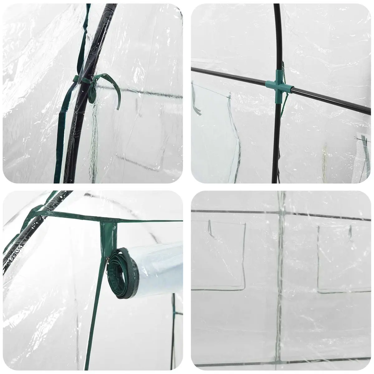 Garden Greenhouse Transparent PVC Frame 160 x 200 x 192.5 cm Portable Outdoor Weather-resistant