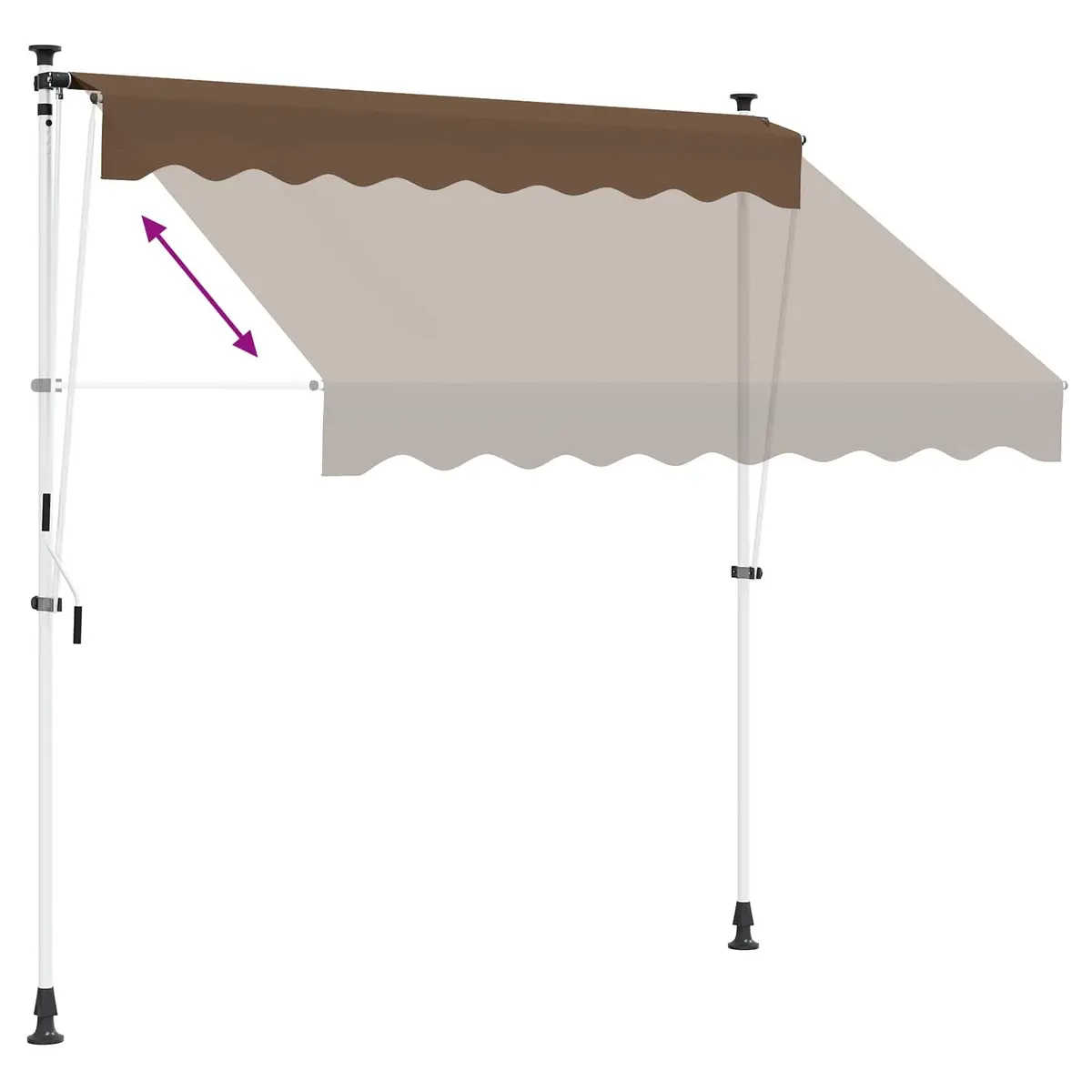 Retractable Awning Taupe 300cm Manual Hand Crank Outdoor Patio Garden Shade
