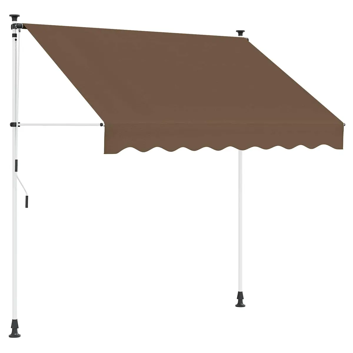 Retractable Awning Taupe 350 cm Manual Hand Crank Adjustable Shade for Outdoor Patio Garden