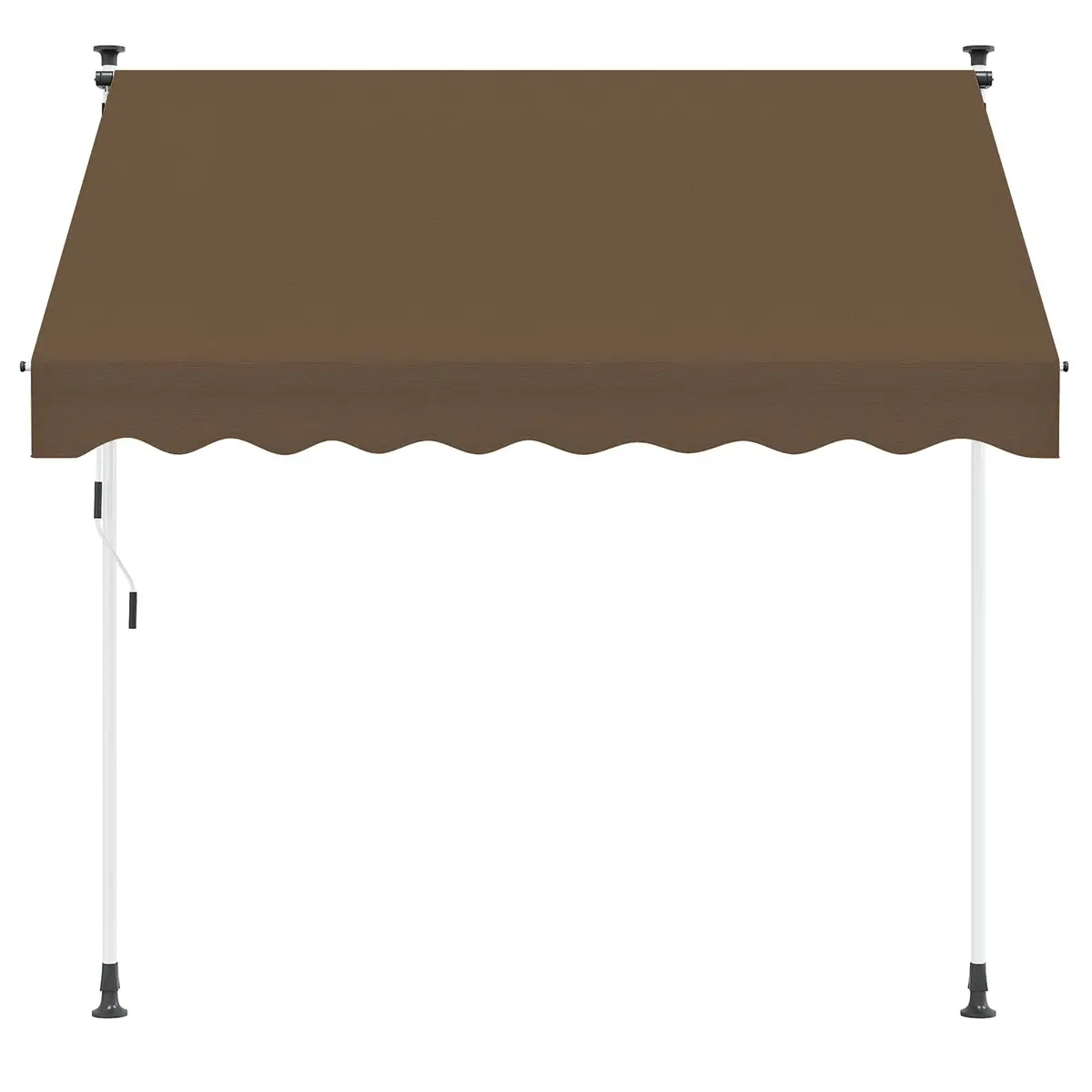 Retractable Awning Taupe 350 cm Manual Hand Crank Adjustable Shade for Outdoor Patio Garden