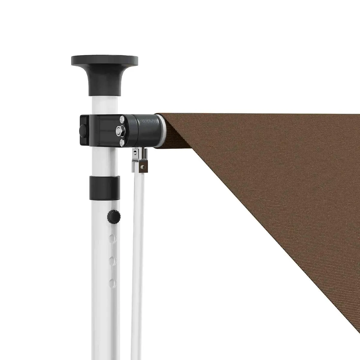 Retractable Awning Taupe 350 cm Manual Hand Crank Adjustable Shade for Outdoor Patio Garden