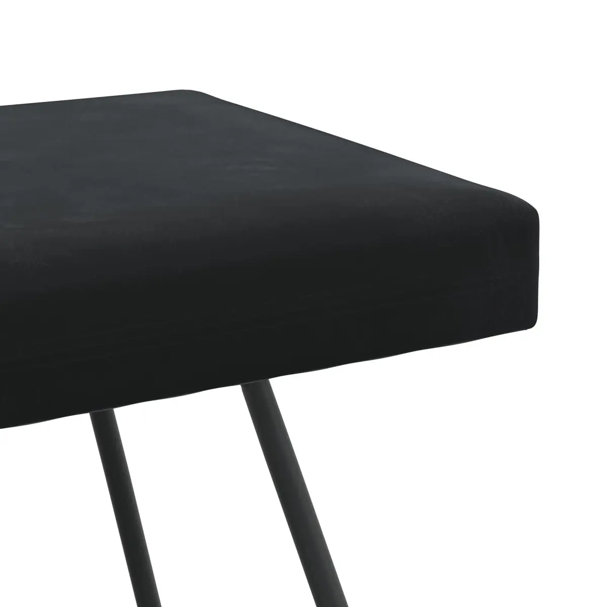 Modern Velvet Bench Black Indoor Seating Bedroom Living Room Hallway Dining