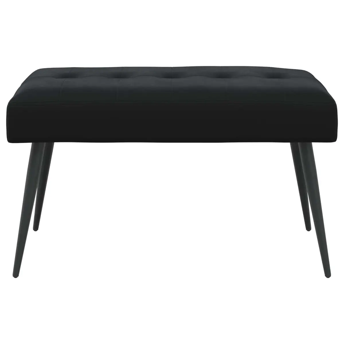 Button Tufted Bench Black Velvet 80 x 40 x 46 cm Modern Seating