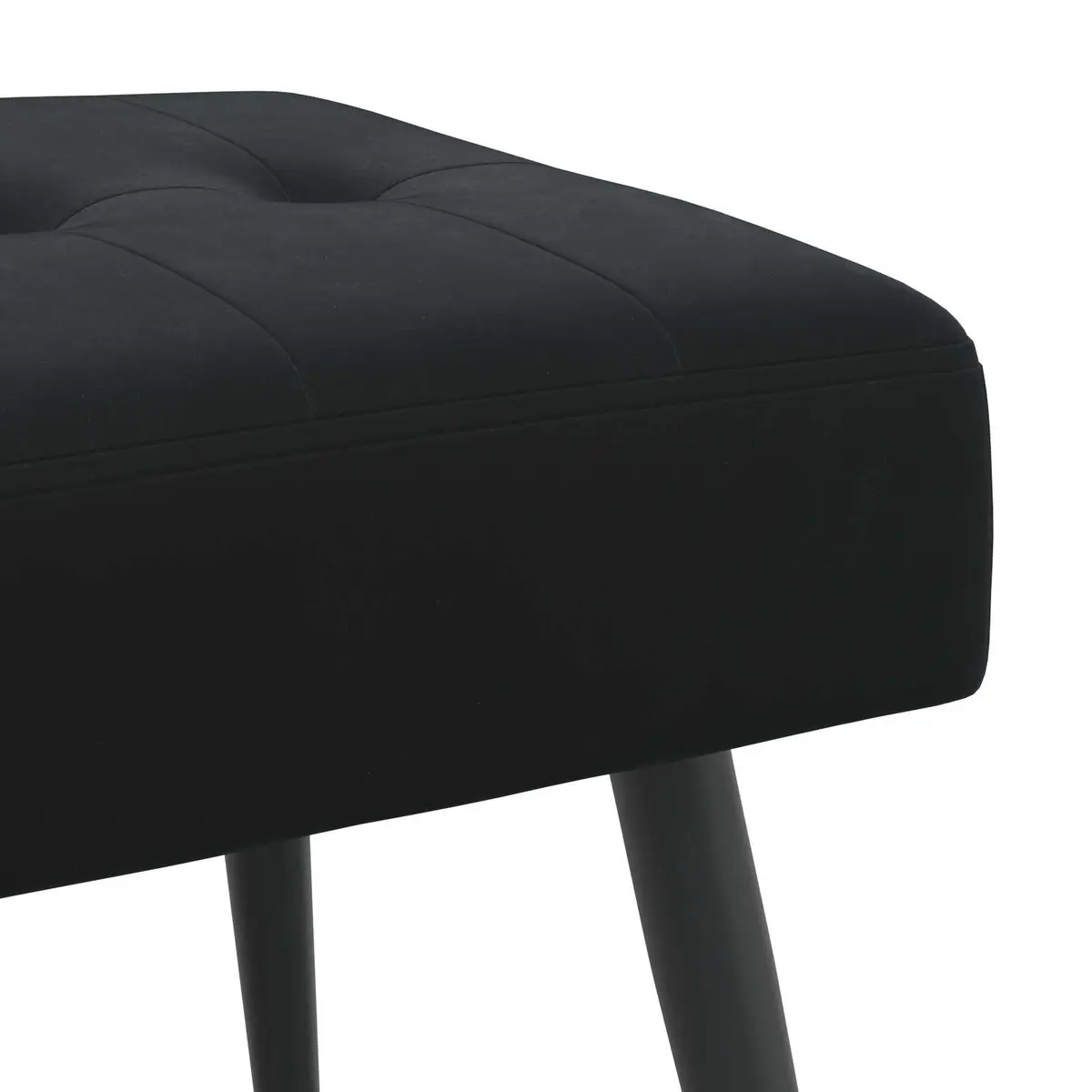 Button Tufted Bench Black Velvet 80 x 40 x 46 cm Modern Seating