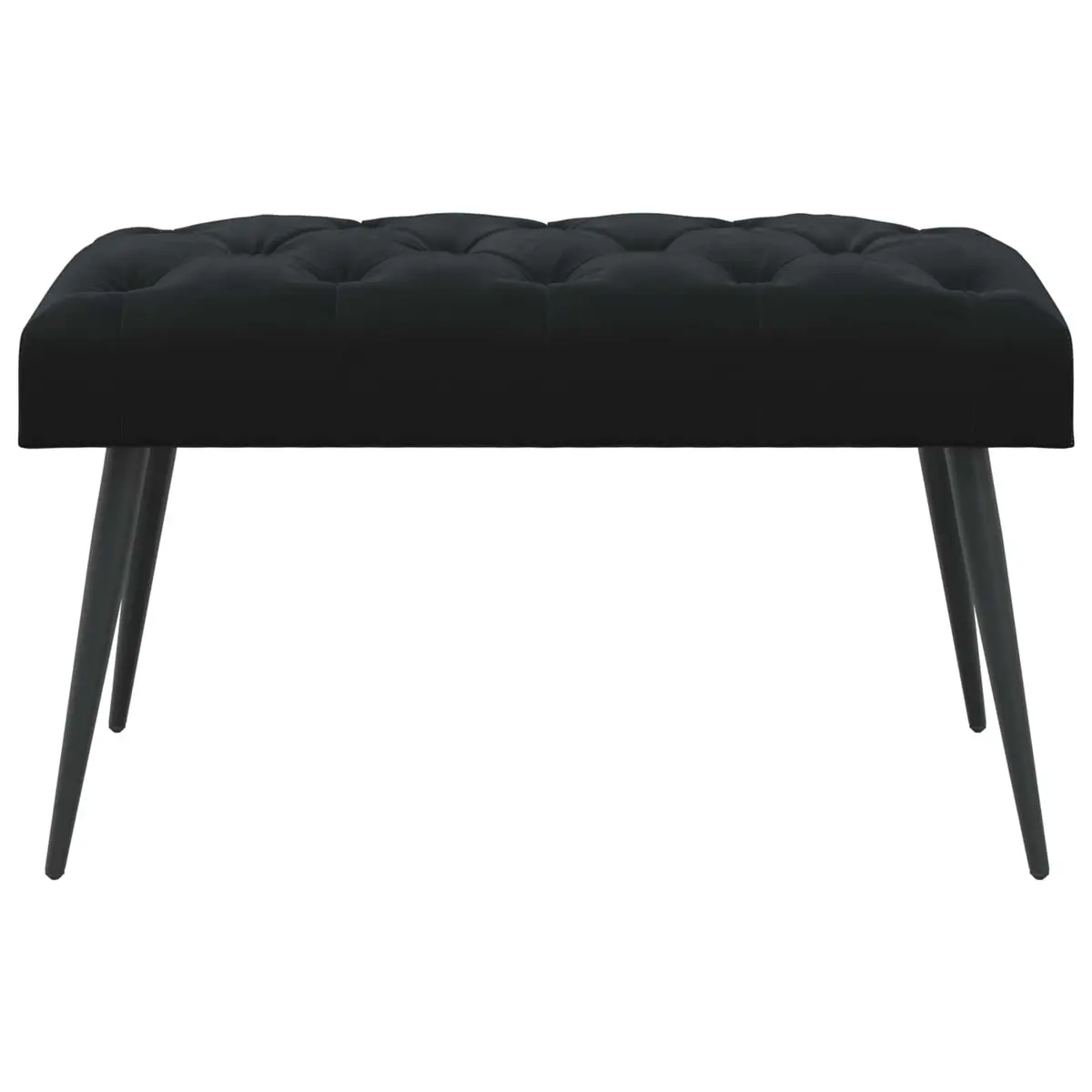 Bench Black Velvet Foam Cushion Button Tufted Engineered Wood Frame